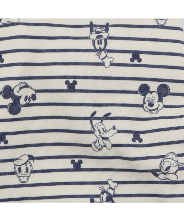 PET PARADISE ディズニー ミッキーマウス ペティヒート ロンパース 《ストライプ》 小型犬 ホワイト×ネイビー