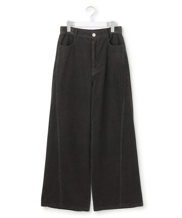 23区 S 【滝沢眞規子さん着用/洗える】コットン コーデュロイ ワイド パンツ チャコールブラック系