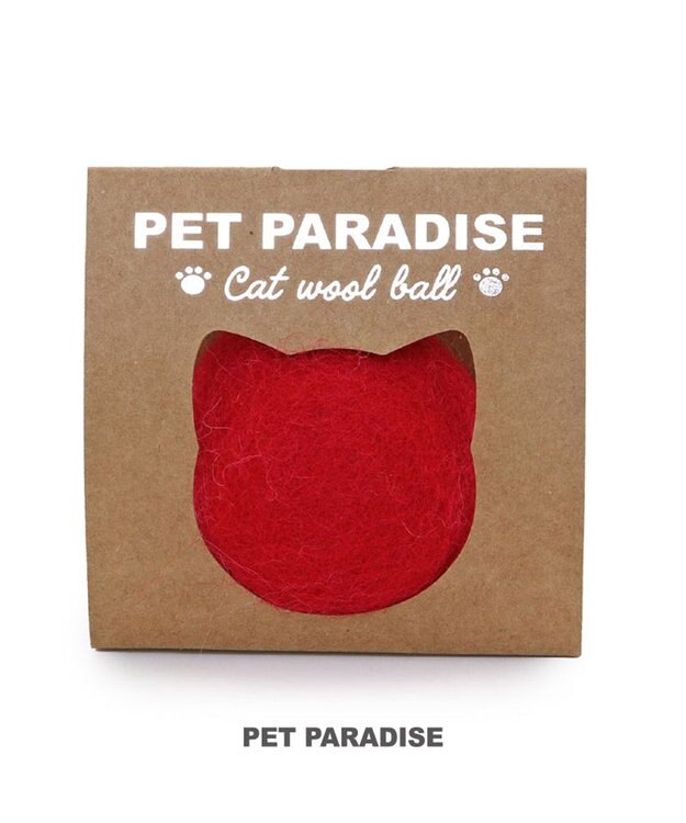 PET PARADISE ペットパラダイス 猫 羊毛 ボール 【単品】 レッド