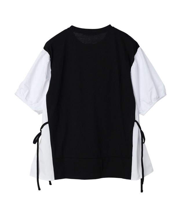 Green Parks 布帛ドッキング脇リボンプルオーバー Black