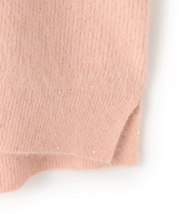 23区 モヘヤミックススパングル Vネック ニット ピンク系