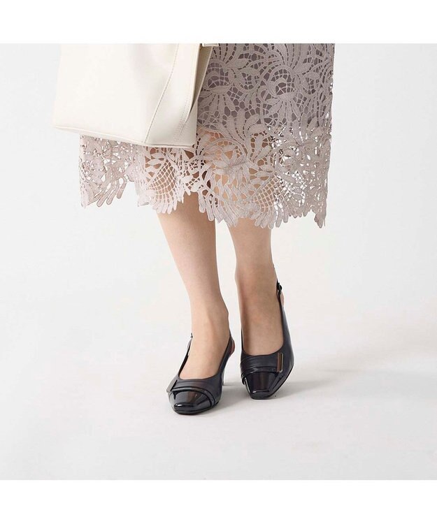 Riz raffinee <Riz raffinee>バックルモチーフバックベルトパンプス ネイビー