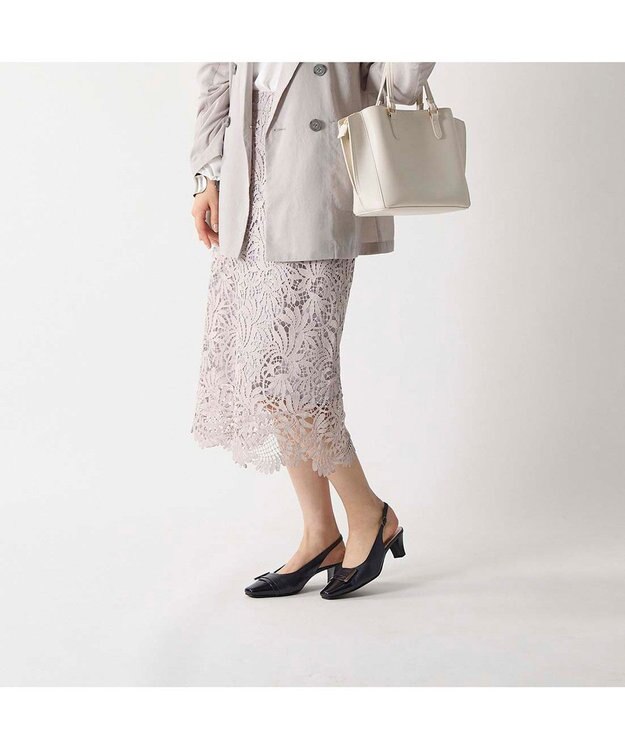 Riz raffinee <Riz raffinee>バックルモチーフバックベルトパンプス ネイビー