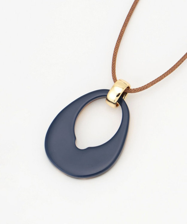 自由区 リバーシブルオーバル ネックレス ネイビーブルー