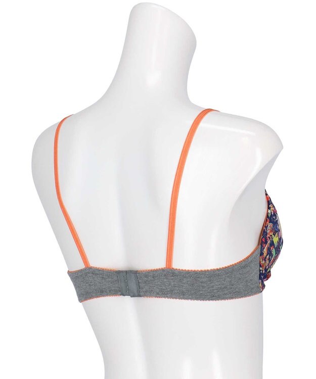 une nana cool MADE WITH LIBERTY FABRIC 【綿混】三角ノンワイヤーブラ ダークグレー