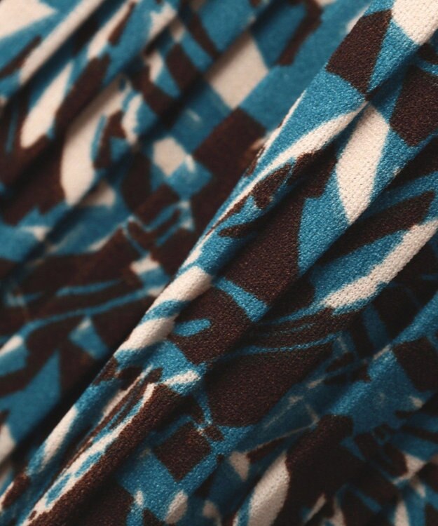 Green Parks セルフカットプリーツ柄パンツ Blue