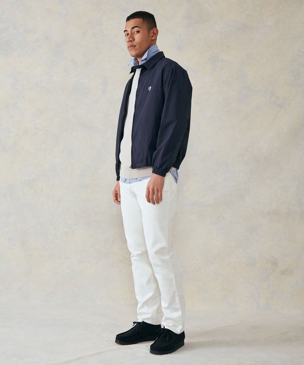 J.PRESS MEN TCポプリン ジップアップ デッキブルゾン ネイビー系