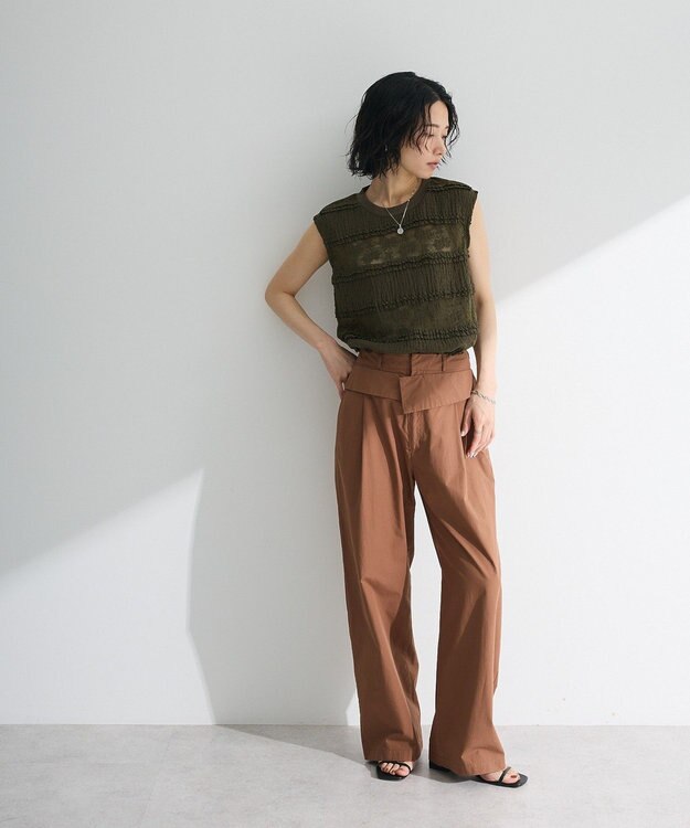 Green Parks ・ＥＬＥＮＣＡＲＥ　ＤＵＥ　ダブルウエストパンツ Brown