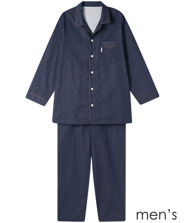 ワコール／睡眠科学 メンズ パジャマ 長袖 長ズボン 綿100%(本体) 二重ガーゼ YGX519 睡眠科学／ワコール コン