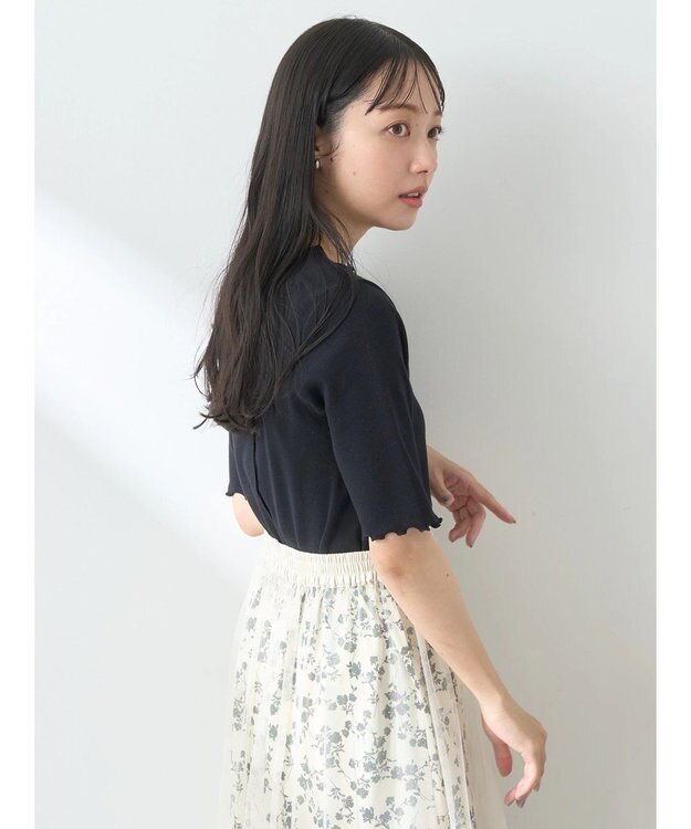 earth music&ecology メロ－リブプルオーバー Black