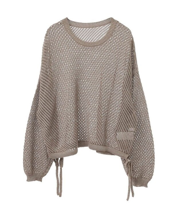 Green Parks ラメメッシュニットプルオーバー Gray