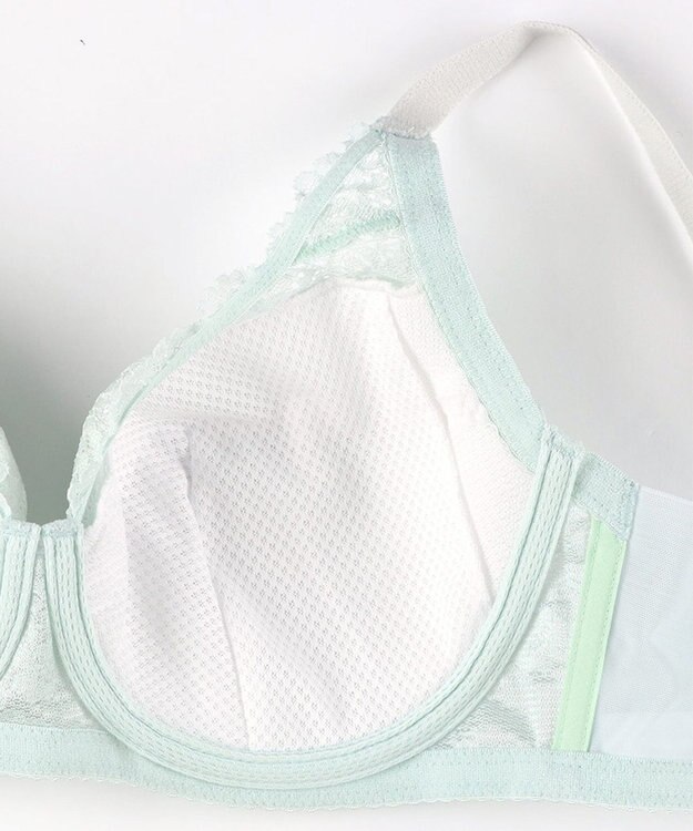 Wing ブラジャー 汗のベタつきや不快感を軽減 背中すっきり 自然なまる胸メイク 【夏のうすかるブラ】 フルカップブラ 春 夏 KB2173 ウイング／ワコール グレイッシュブルー