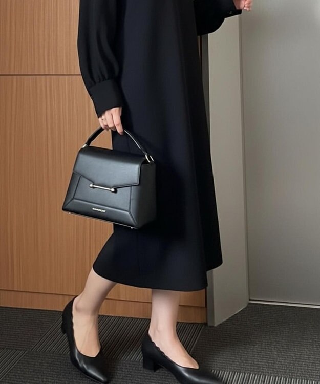 nouvelleRobe Oū 新色追加【本革・高反発】Heel Pointed-plain ポインテッドトゥ ヒールパンプス ブラック