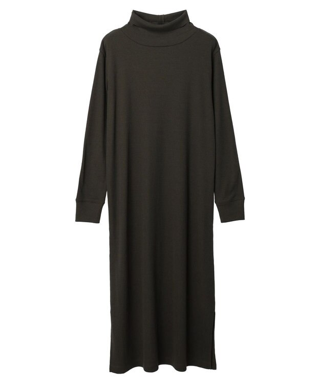 Green Parks リブカットＩラインワンピース Dark Khaki