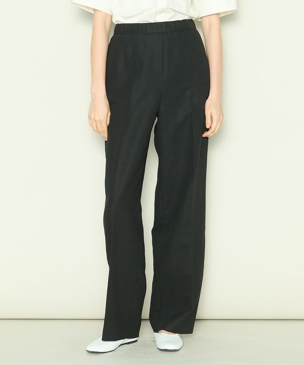 JOSEPH 【洗える】ボイルコットン　ワイドトラウザーズ Black