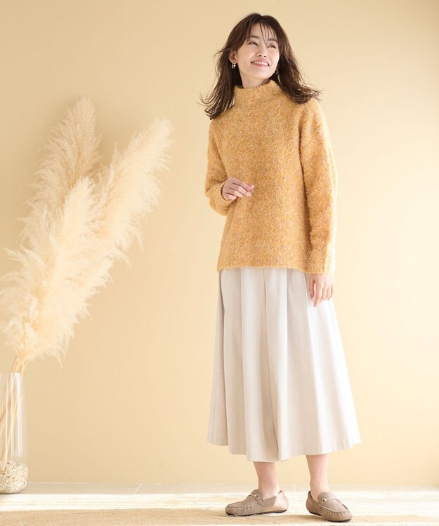 ANY L 【洗濯機可・ウエストゴム】サンディングピーチ スカーチョ ベージュ系