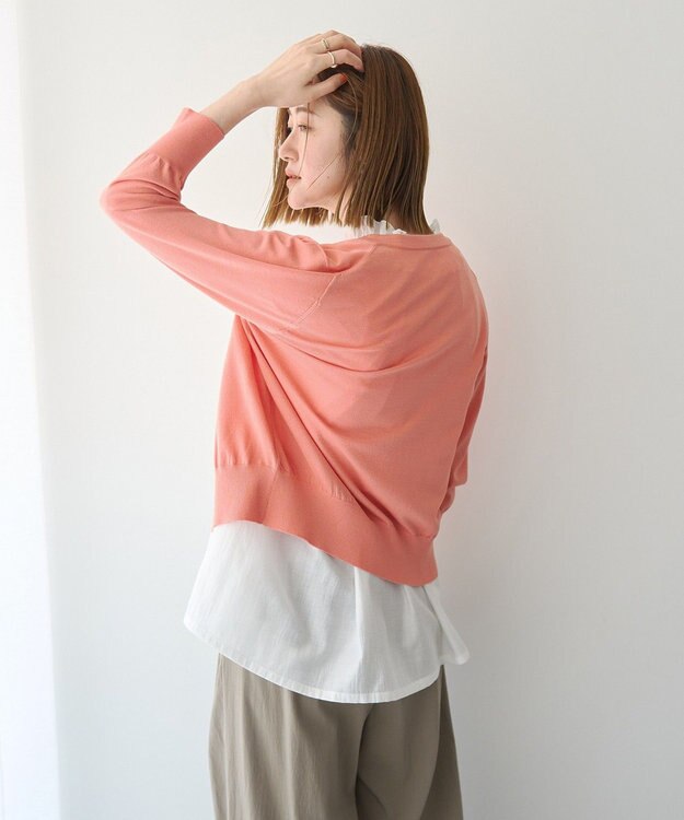 YECCA VECCA 【マシンウォッシャブル】カーディガン② Salmon Pink