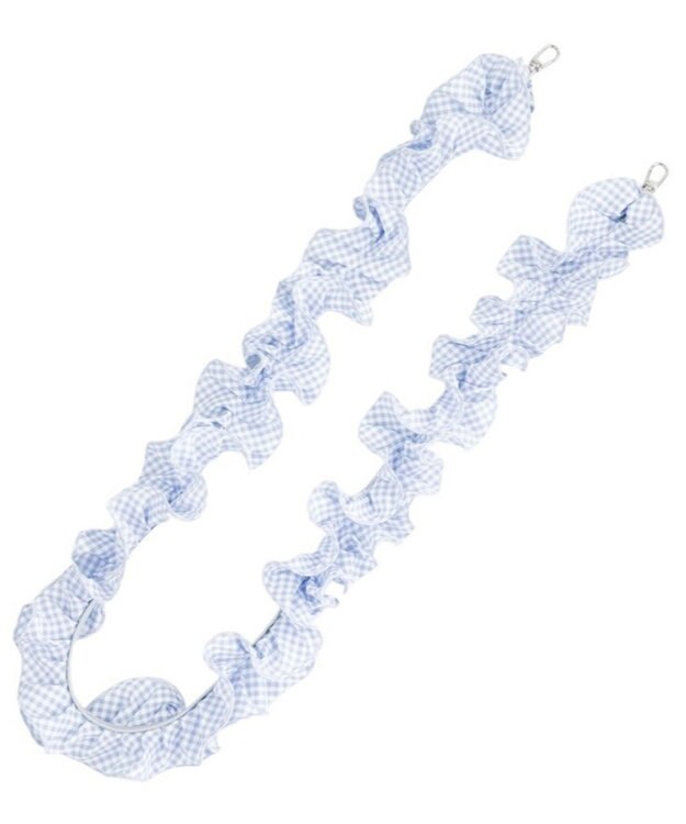 WEGO ギンガムフリルストラップ サックス