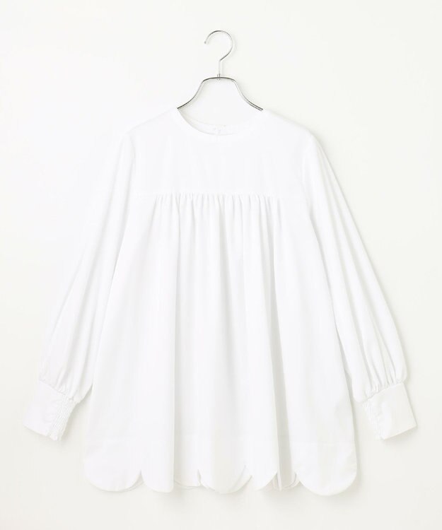 #Newans 【ANSWER for 神戸エレガンス】スカラップヘムチュニックブラウス ホワイト系