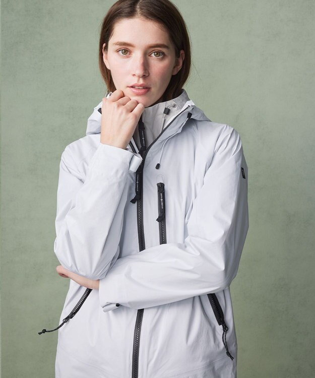 JOSEPH ABBOUD MOUNTAIN 【軽さ/ストレッチ】 CORDURA COTTON アウトドアニットパーカー ライトグレー系