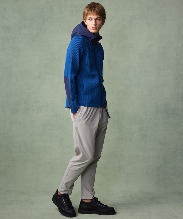 JOSEPH ABBOUD MOUNTAIN 【軽さ/ストレッチ】 CORDURA COTTON アウトドアニットパーカー ブルー系