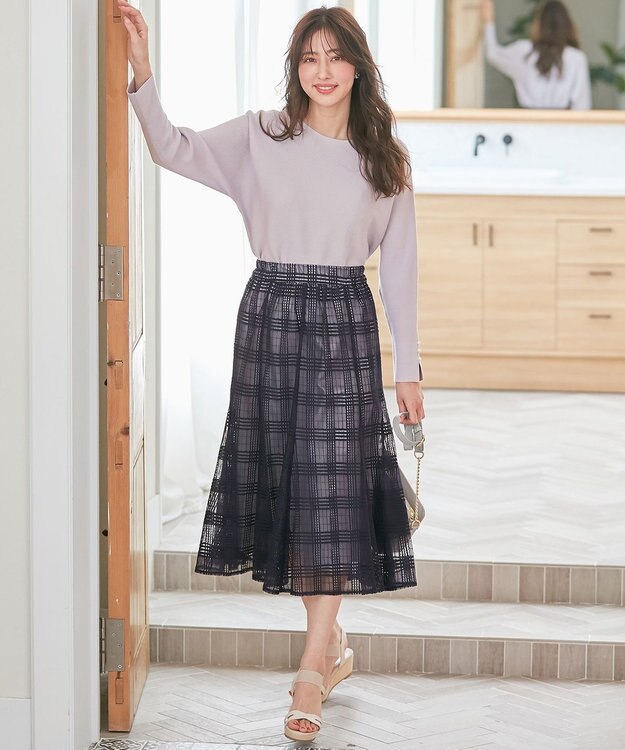 ANY SIS S 【洗える】ドルマンスリーブ ニット ラベンダーブルー