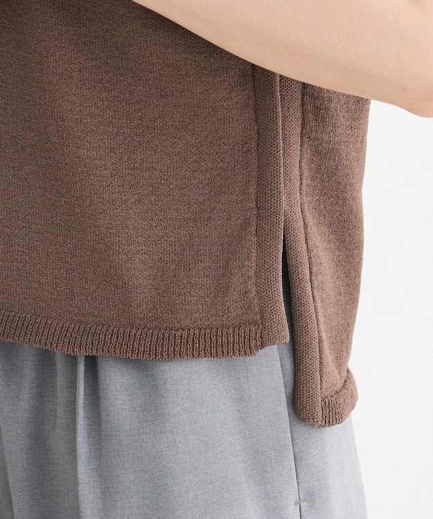 Green Parks ・Ｐｅｔｉｔ　Ｆｌｅｕｒ　ノースリリネンライクニット Charcoal Gray