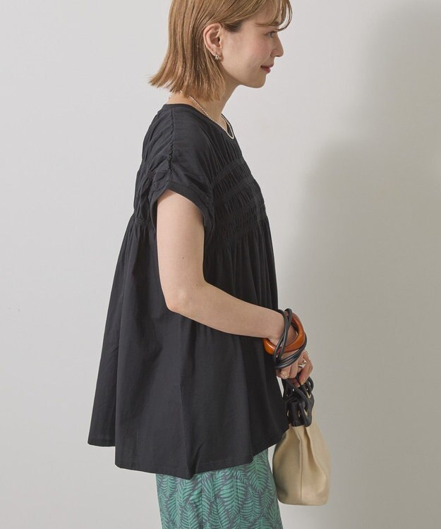 AMERICAN HOLIC シャーリング半袖フレアプルオーバー Black