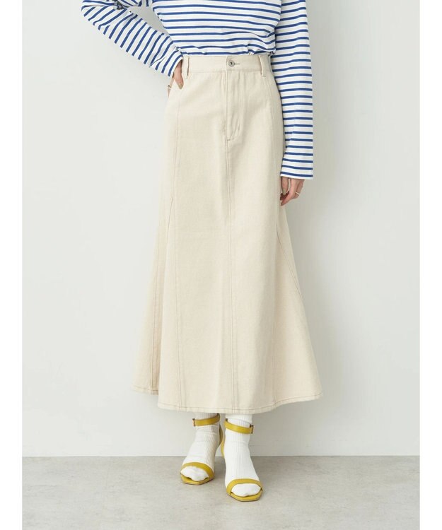 earth music&ecology デニムマーメイドスカート Ivory