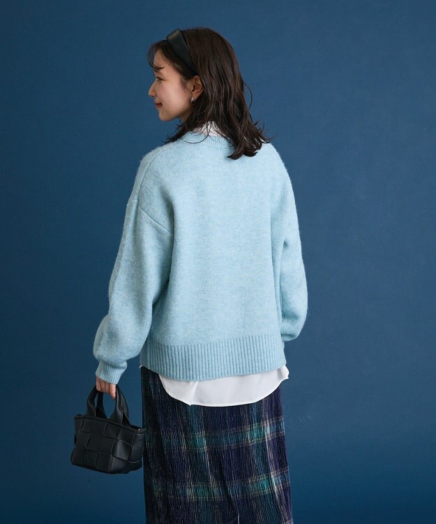 Green Parks ｆｕｗａっと袖パフニットプルオーバー Blue