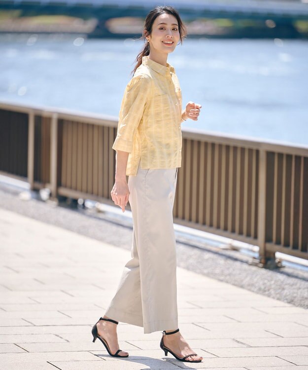 J.PRESS LADIES L 【洗える・接触冷感・撥水・UVカット】タスランチノ パンツ ベージュ系