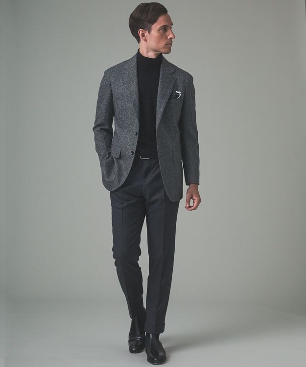 GOTAIRIKU 【尾州】カシミヤブレンド定番ヘリンボーン ジャケット(2024年モデル) グレー系8