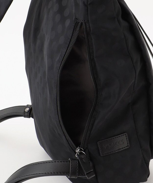 Y'SACCS はっ水ドットジャカード リサイクルレザーコンビ リュック ブラック