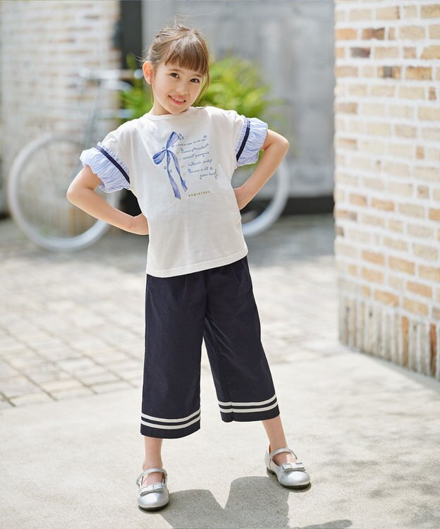 組曲 KIDS 【150-160㎝】リボンリスト Tシャツ オフホワイト