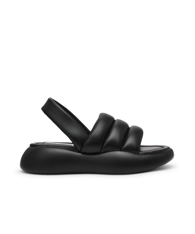 STEVE MADDEN HEADWAY バックストラップ厚底パフィーサンダル ブラック