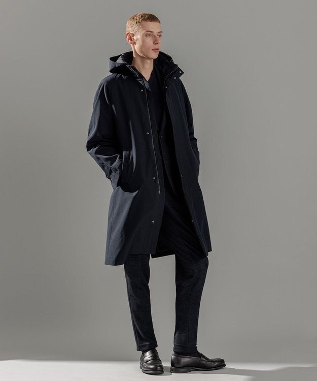 JOSEPH HOMME ウールミックスグログラン　コート ネイビー系