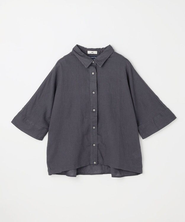 ANY ヨーロピアンリネンハーフスリーブシャツ スレート