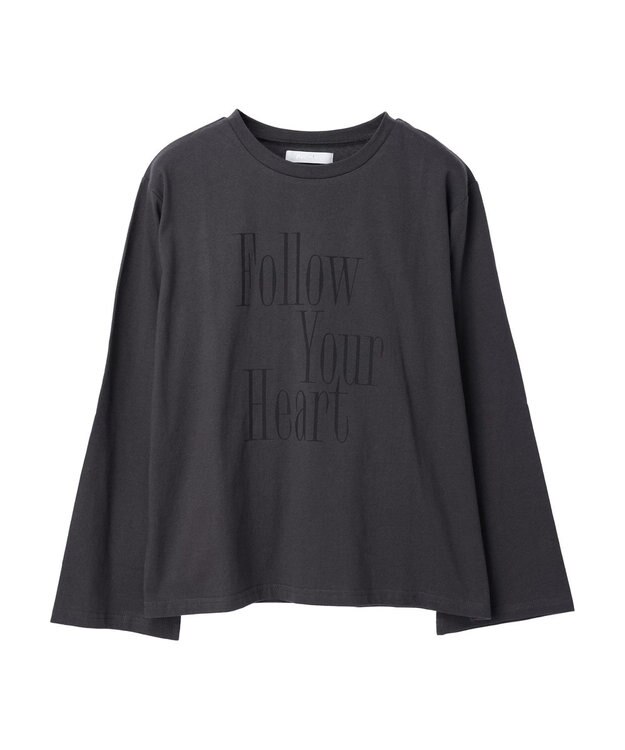 Green Parks ・Ｐｅｔｉｔ　Ｆｌｅｕｒ　ロゴｐｔフレアスリーブロンＴ Charcoal Gray