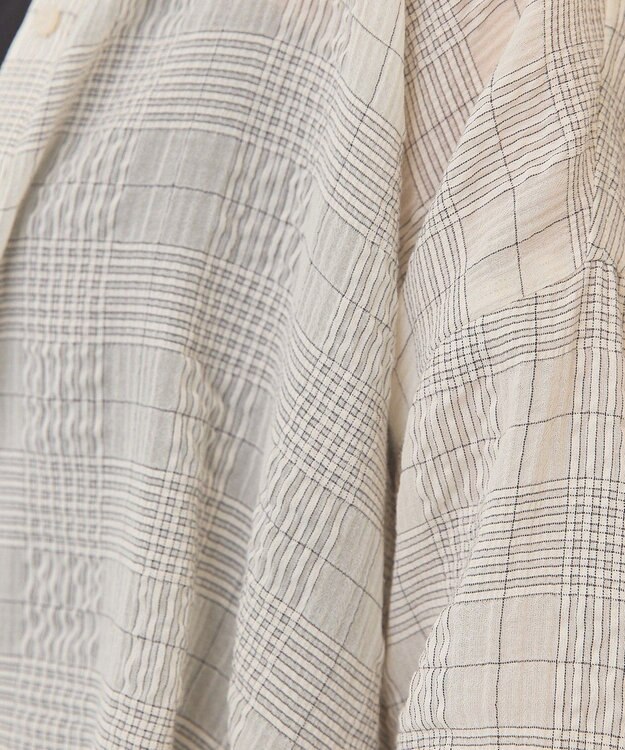 AMERICAN HOLIC シアーチェックショート丈シャツ Ivory