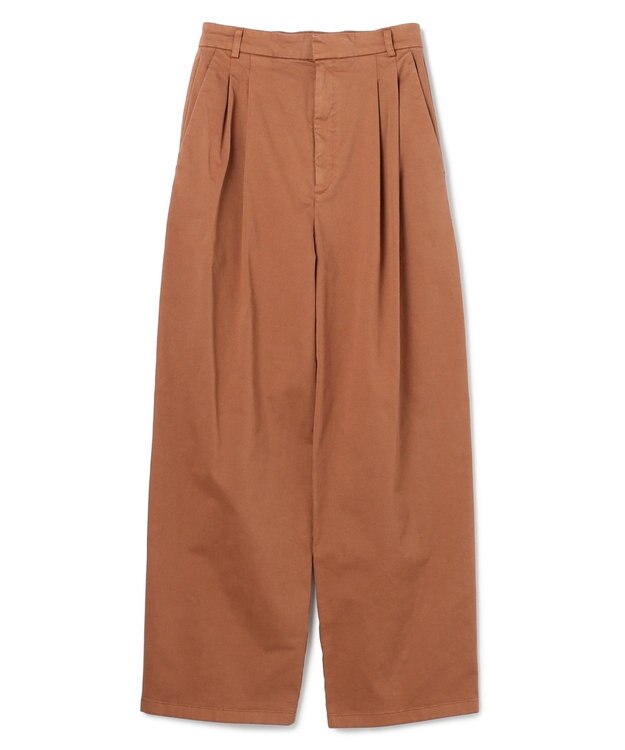 BEIGE， 【洗える・Oggi 11月号掲載】HAMLIN / コットンストレッチ2タックワイドパンツ Brown