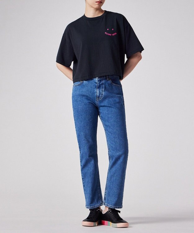 Paul Smith Happy クロップド 半袖Tシャツ ネイビー