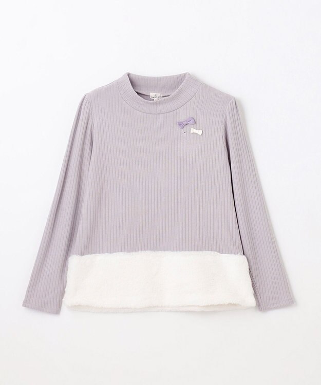 組曲 KIDS 【150-160㎝】ファー トレーナー ライトグレー系