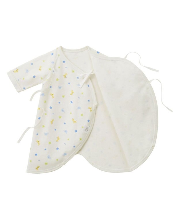 MIKI HOUSE HOT BISCUITS 【50-60cm】 スムースコンビ肌着 ブルー