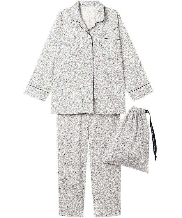 ワコール／睡眠科学 パジャマ 長袖 長ズボン 綿100%(本体) サテン 【睡眠科学×mintdesigns】 レディース YDX605 睡眠科学／ワコール アイボリー