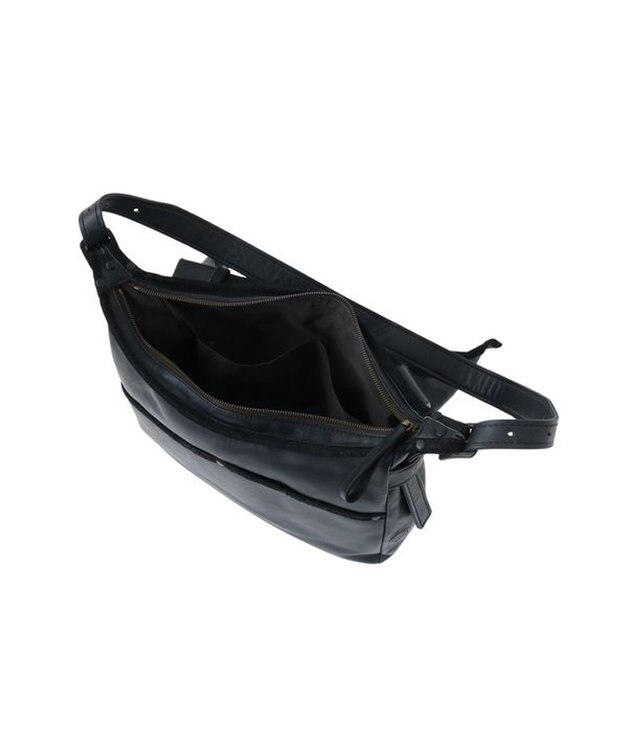 genten ホースレザーバッグA4ショルダー ダークグレー