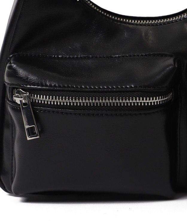 WEGO ポーチ付きランダムポケットデザインショルダー ブラック