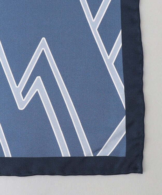 GOTAIRIKU 日本製【シルク100％】オリジナル柄チーフ ネイビー系4