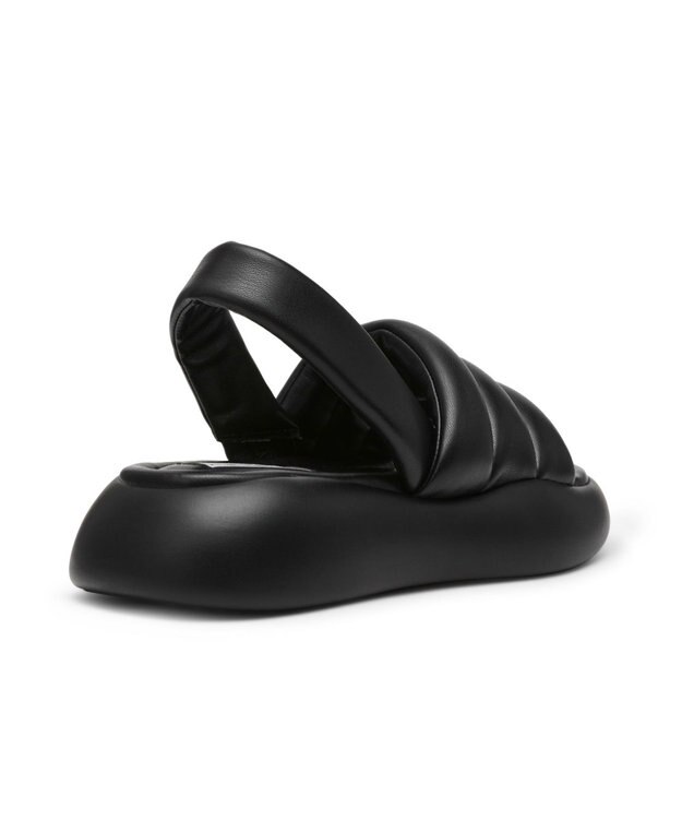 STEVE MADDEN HEADWAY バックストラップ厚底パフィーサンダル ブラック