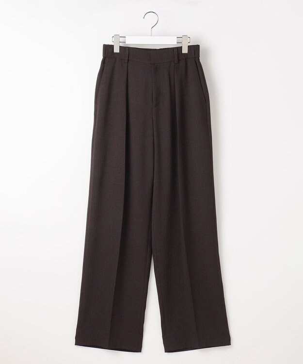 自由区 L 【セットアップ対応】リネンライクシンセティックワイドストレート パンツ [新色]ダークブラウン