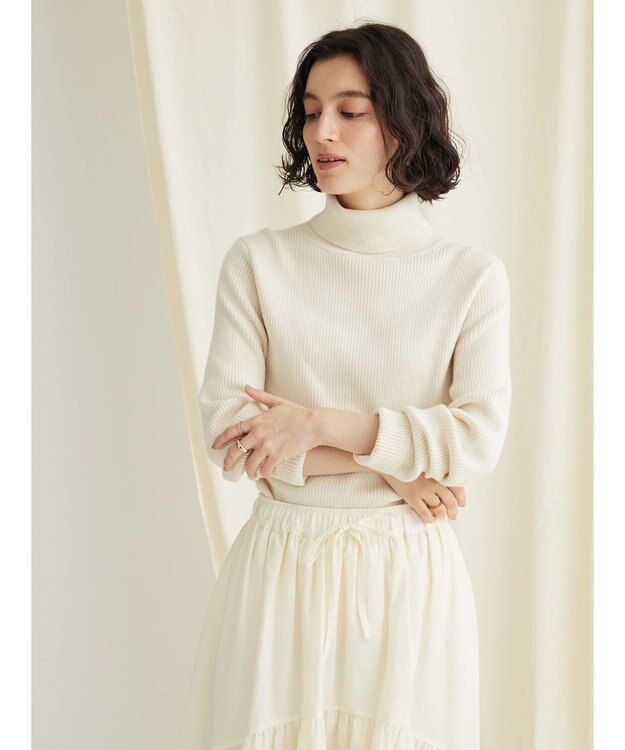 CRAFT STANDARD BOUTIQUE リブタートルネックニットプルオーバー Ivory